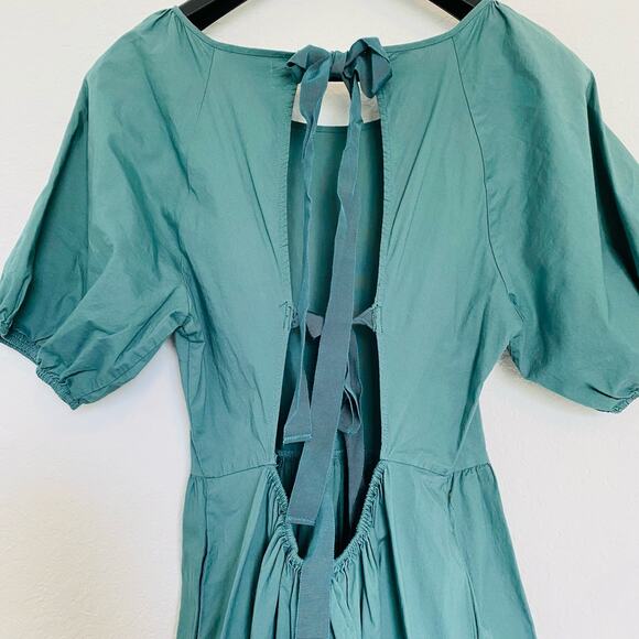 Peter‎ Som Green Puff Sleeve Tiered Mini Dress 10 - Picture 6 of 9
